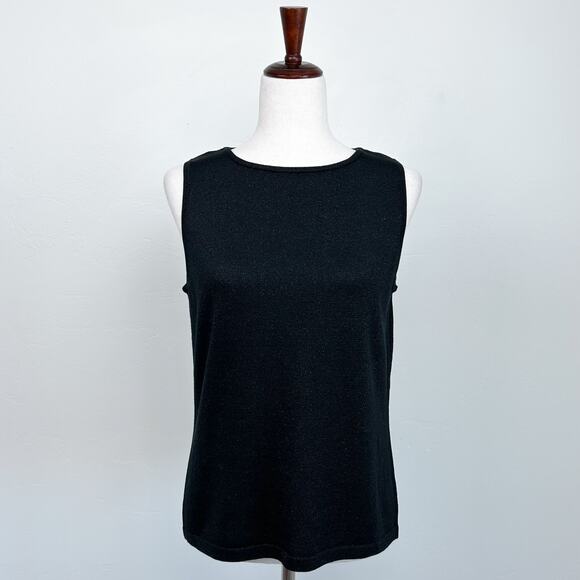Liz Claiborne 90s Vintage Metallic Silk Sleeveless Knit Top - Picture 1 of 5
